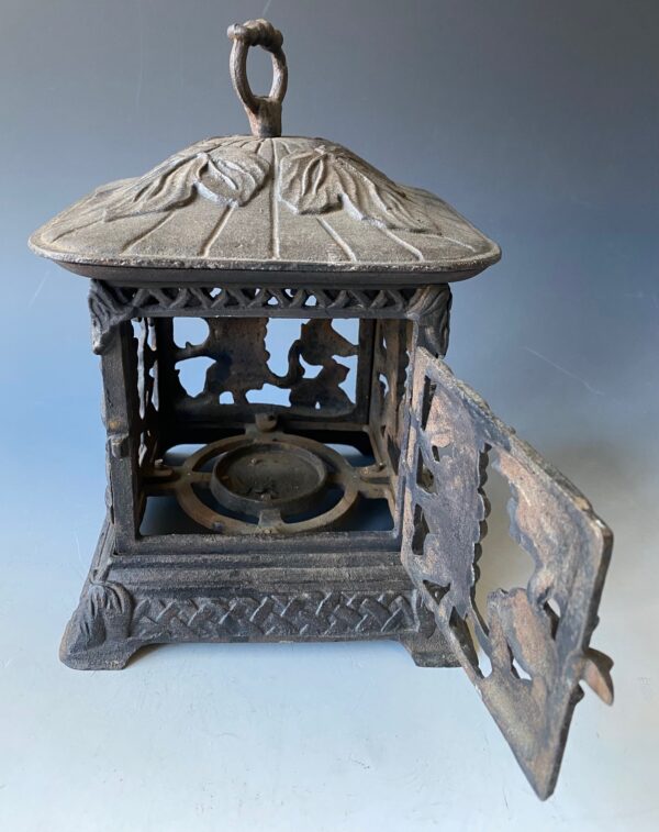 Vintage Iron Garden Lantern Grapevine Motif - Image 2