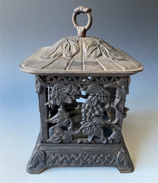 Vintage Iron Garden Lantern Grapevine Motif - Image 3