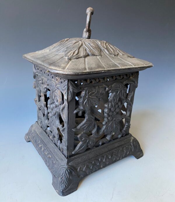 Vintage Iron Garden Lantern Grapevine Motif - Image 4