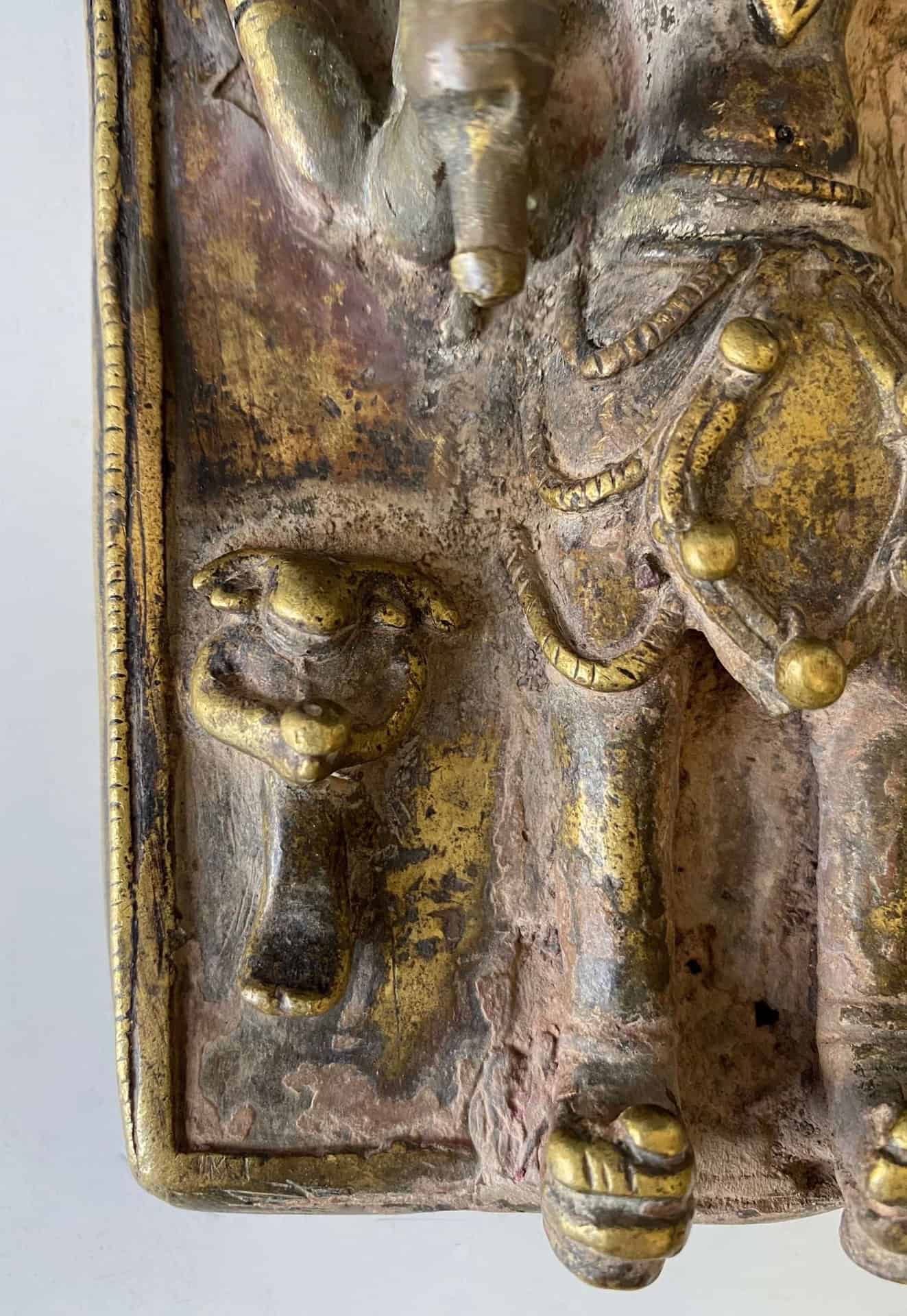 17th Century Indian Antique Bronze Votive Plaque of Virabhadra - Image 3