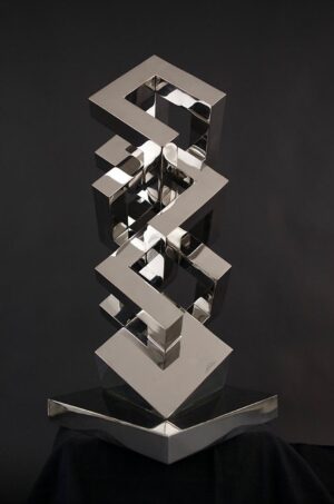 John Whitehead metal sculpture "Interlocking Synergy"
