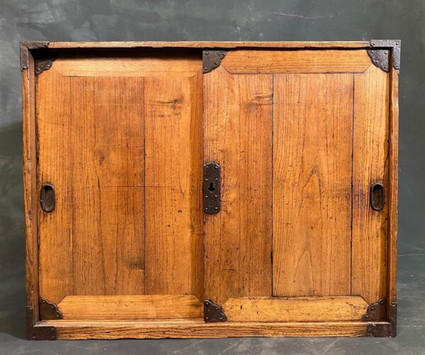 Japanese antique tansu made of kiri wood with sliding doors