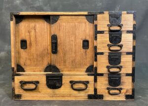 An antique Japanese Choba Tansu (merchant chest)