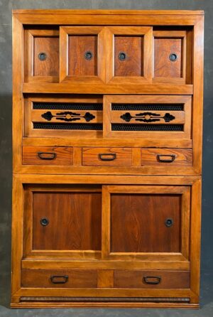 An antique Japanese Nagoya Mizuya Tansu (kitchen chest