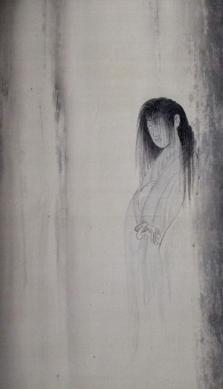 Japanese Scroll Painting of a Ghost and Waterfall - Zentner Collection
