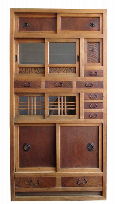 Mizuya Tansu from Kyoto | Japanese Antique Cabinet | 6' Width, 2 Section