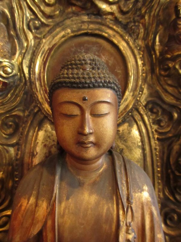 17th Century Japanese Standing Amida Buddha Statue - Zentner Collection