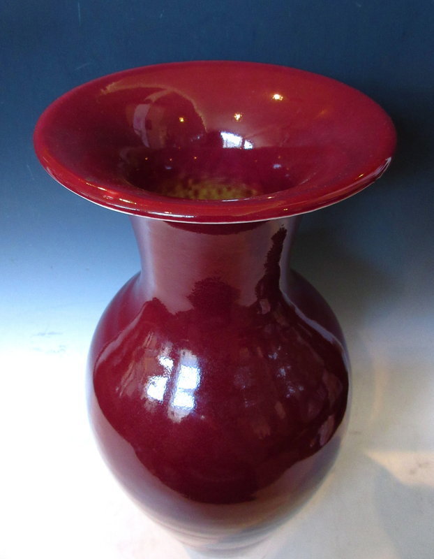 Antique Chinese Monochrome Ox-Blood Porcelain Vase - Zentner Collection