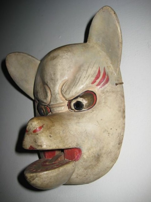 Antique Japanese Theatre Fox Mask - Zentner Collection