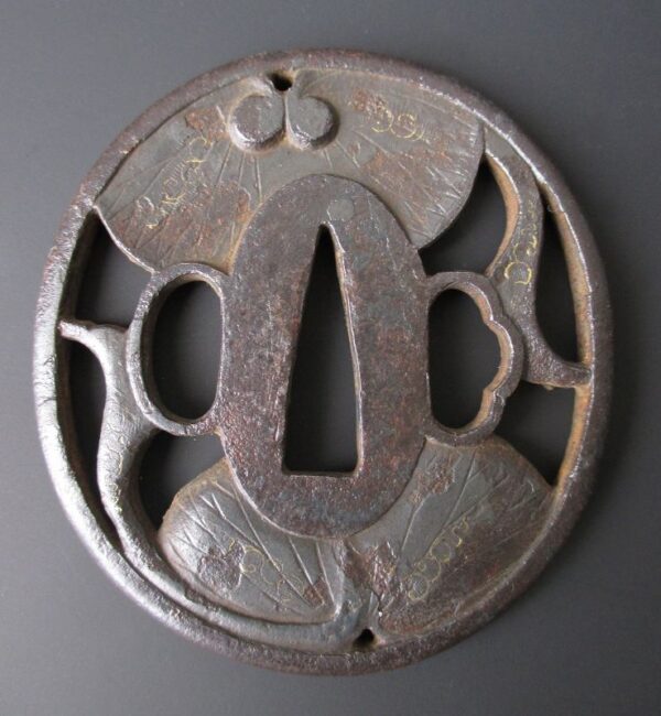 Japanese Group of 6 Edo Period Tsuba on Stand - Image 3