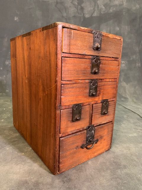 Antique Japanese Chobako (Merchant Storage Box) Kiri Meiji Secret 