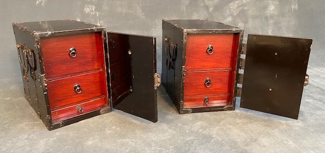 Antique Japanese Tansu Cabinets - a Pair