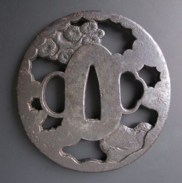 Japanese Group of 6 Edo Period Tsuba on Stand - Image 4