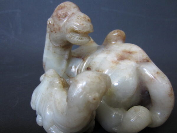 Antique Chinese Nephrite Jade Carving of a Camel and Calf - Image 3